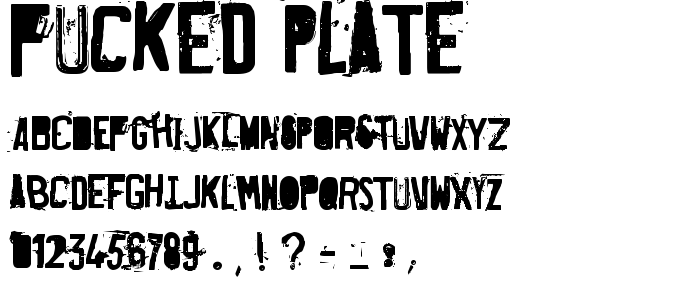 Fucked Plate font